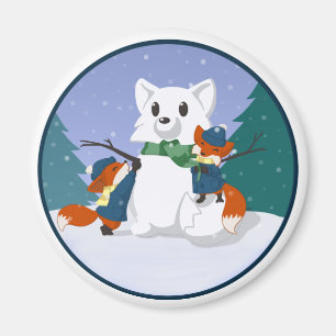 Imã Ímãs do dia da neve de Kitsune