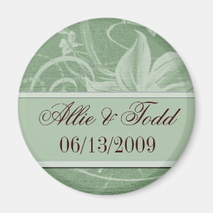 Imã Ímãs personalizados de salve o dia em verde sálvia