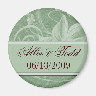 Imã Ímãs personalizados de salve o dia em verde sálvia