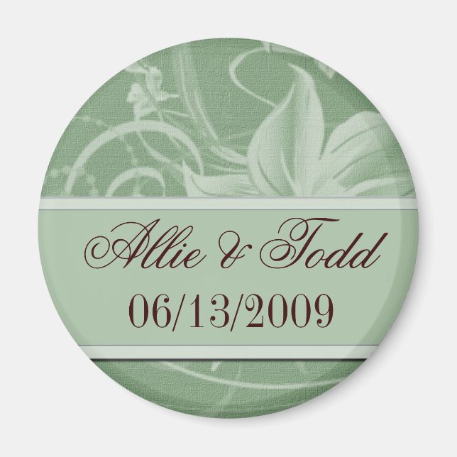 Imã Ímãs personalizados de salve o dia em verde sálvia (Frente)