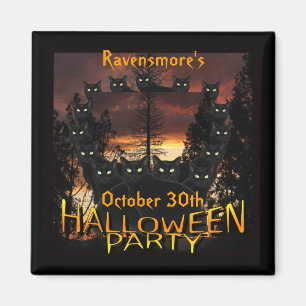 Imã Ímãs pretos do partido do Dia das Bruxas dos gat