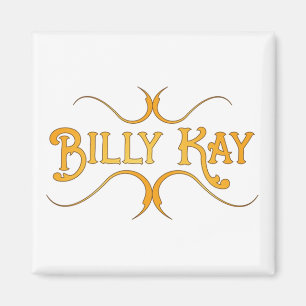 Imã Ímãs Quadrados com Logotipo Amarelo Billy Kay
