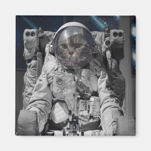 IMÃ ÍMÃS QUADRADOS DO CAT DO ESPAÇO DE AUSTRONAUT