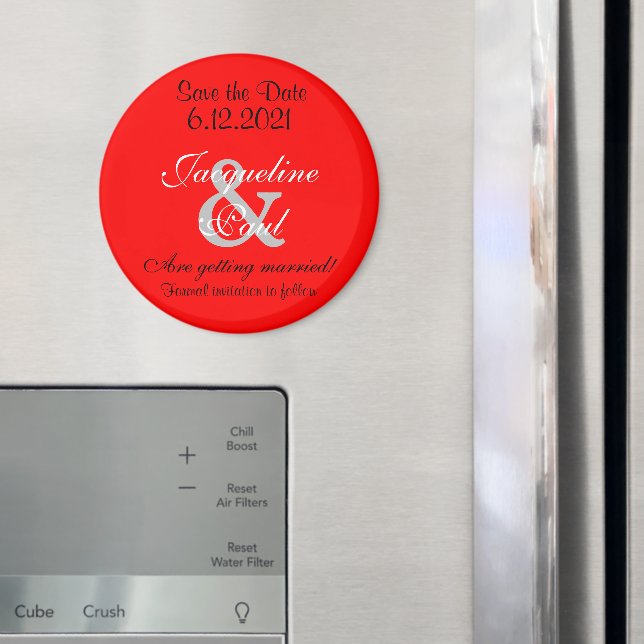 Imã Ímãs Vermelhos Românticos para Salvar a Data (In Situ (Fridge))