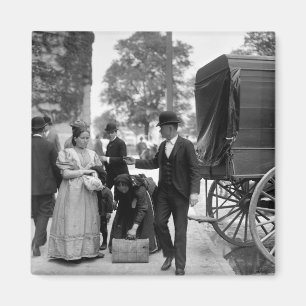 Imã Imigrantes no parque de bateria, 1900
