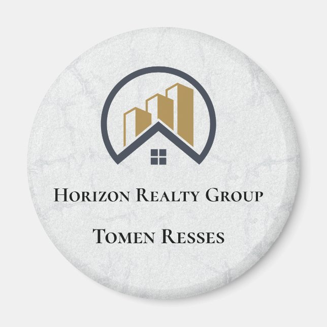 Imã Imobiliário Dourado Metálico Luxurioso (Frente)