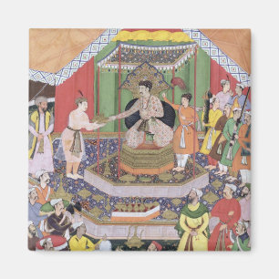 Imã Imperador Akbar (r.1556-1605) entertained por seu