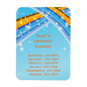 Ímã importante dos números de telefone do azul