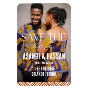 Ímã Impressão Africana com Foto de Casamento Salve a D