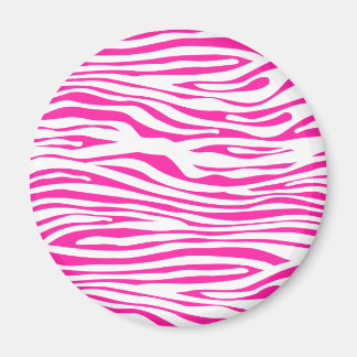 Imã Impressão animal com padrão de faixa de zebra rosa