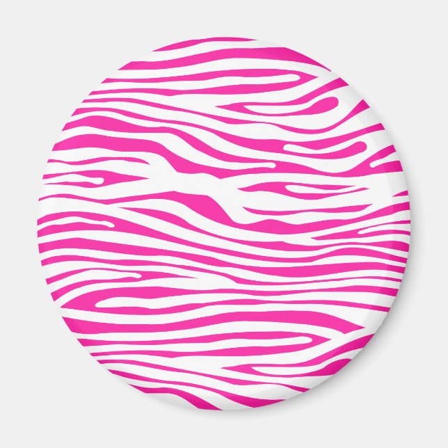 Imã Impressão animal com padrão de faixa de zebra rosa (Frente)