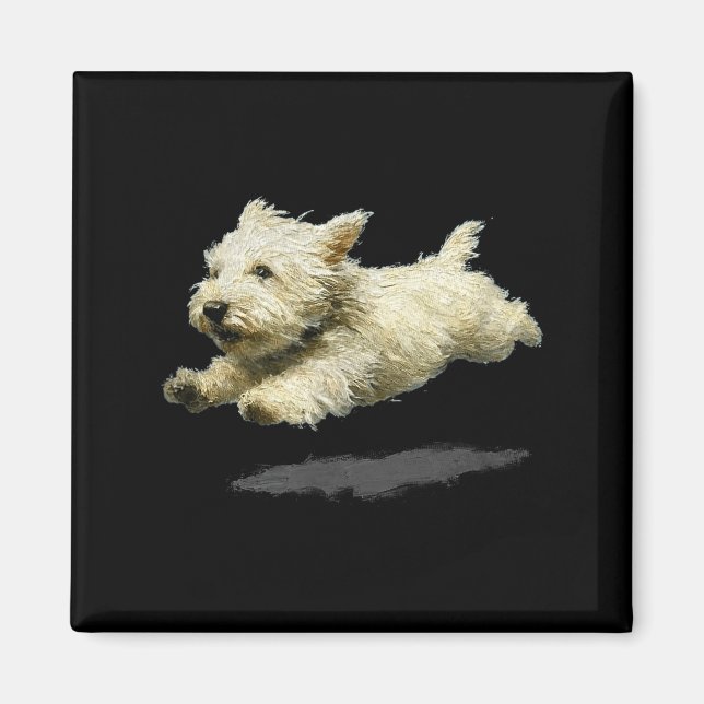 Imã Impressão artística engraçada retrô de cachorro co (Frente)