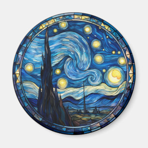 Imã Impressão artística inspirada na noite estrelada r
