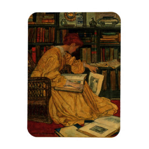 Ímã Impressão de Arte de Amante de Livros Antigos Mu