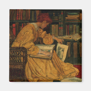Imã Impressão de Arte de Amante de Livros Antigos   Mu