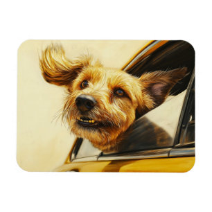 Ímã Impressão de Arte de Cachorro Divertido em Carro