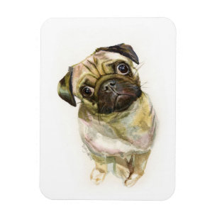 Ímã Impressão de Arte de Cara Pug  Cachorro de Pug