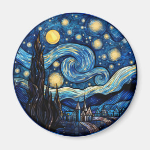 Imã Impressão de Arte Inspirada na Noite Estrelada Gir
