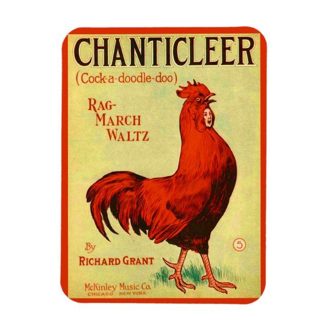 Ímã impressão de Chanticleer sheet Music 1910 (Vertical)