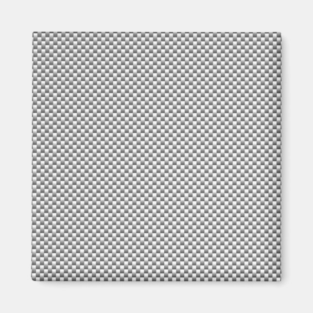 Imã Impressão de fibra de carbono branca prateada (Frente)