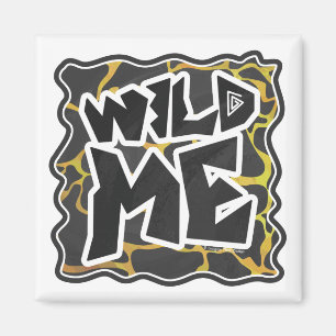 Imã Impressão de Girafa Preto e Amarelo