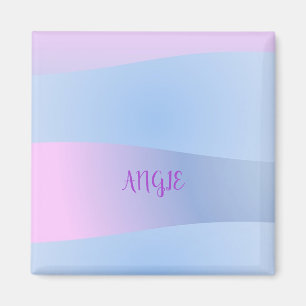 Imã Impressão de gradiente rosa e azul