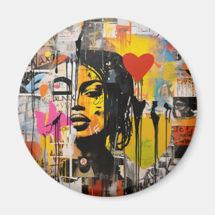 Imã Impressão de Grunge do Grafite do namorados