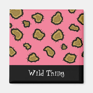 Imã Impressão de leopardo rosa