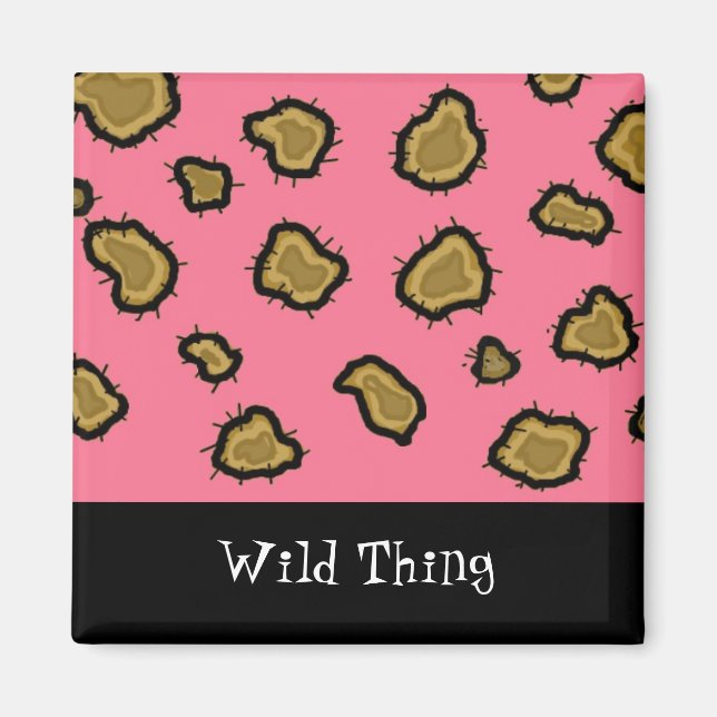 Imã Impressão de leopardo rosa (Frente)