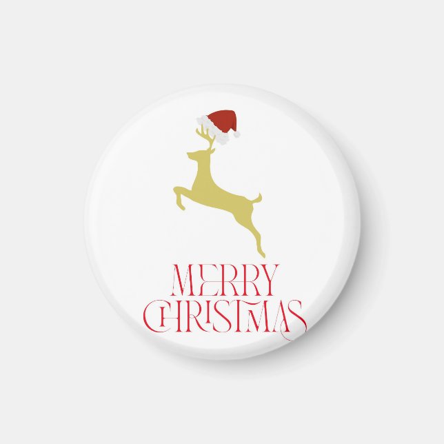 Imã Impressão de Natal vermelha da moda  (Frente)