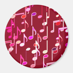 Imã Impressão de Notas Musicais - Burgundy, multicama
