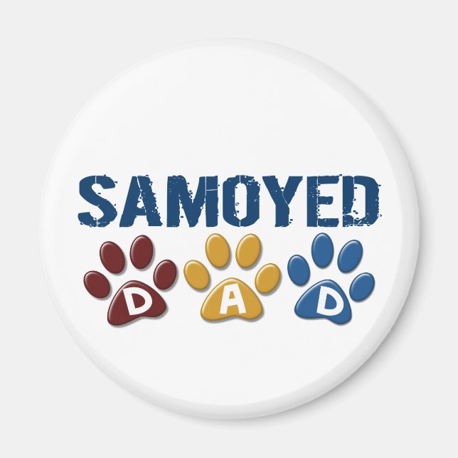 Imã Impressão de Pai SAMOYED 1 (Frente)