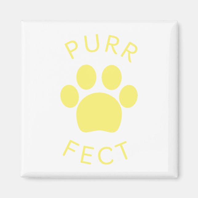 Imã Impressão de Pata Amarela Perfeita de Cat (Frente)