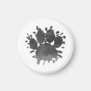 Imã Impressão de Pata de Cachorro Aquarela Canina