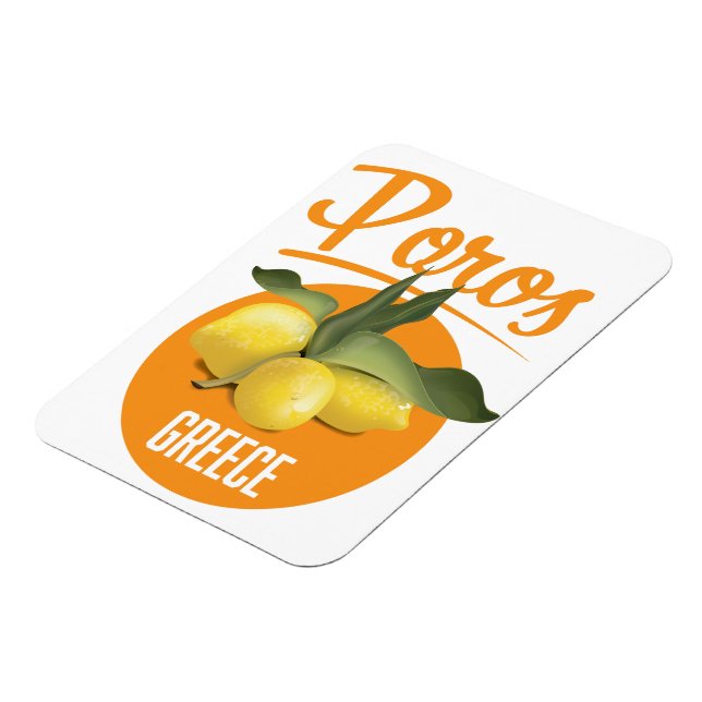 Ímã Impressão de poster de viagens de Poros (Left Side)