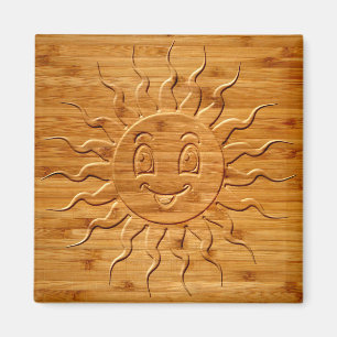 Imã Impressão De Sorriso De Rosto Solar Esculpido Em