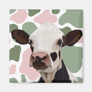 Imã Impressão de Vaca-Vaca-Vaca-Vaca Verde-Rosa