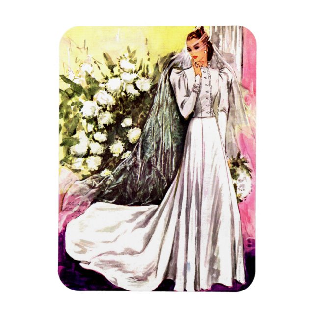 Ímã impressão de vestido de noiva de 1938 (Vertical)