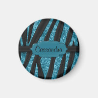 Impressão de Zebra com Largura Negra, Azul, Cute