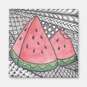 Imã Impressão do desenho da melancia do Doodle no ím