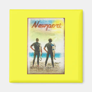 Imã Impressão do surfista do vintage de Newport