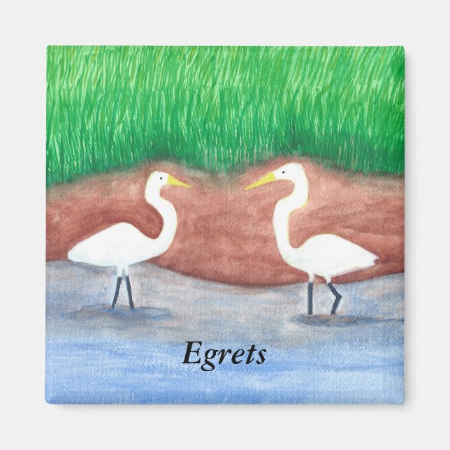 Imã Impressão em Aquarela com Dois Olhos Brancos (Frente)