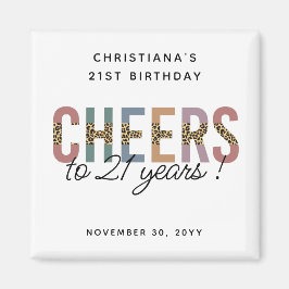 Imã Impressão Leopard de Partido Moderno aniversário d