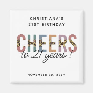 Imã Impressão Leopard de Partido Moderno aniversário d