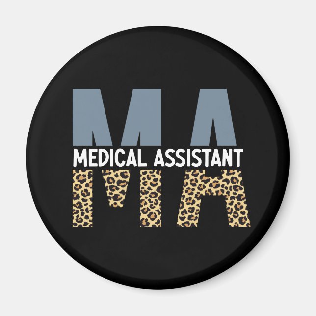 Imã Impressão Leopardo do Assistente Médico do MÃE (Frente)