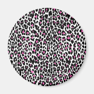 Imã impressão-leopardo rosa