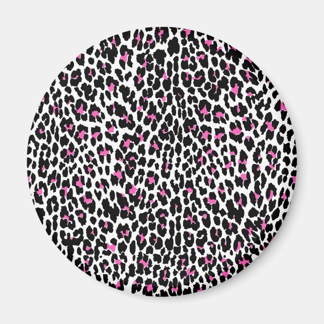 Imã impressão-leopardo rosa (Frente)