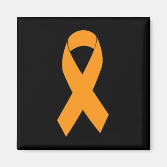 Imã Impressão Múltipla Esclerose Ms Orange Ribbon (Frente)