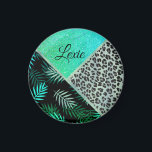 Imã Impressão Tropical Leopardo de Teal com Glittery<br><div class="desc">Uma manta de colagem de design de impressão leopardo teal shimmery unida com um padrão vibrante de brilho verde-verde onde você pode personalizá-lo junto com samambaias tropicais criando vibrações de víboras. Parte da Coleção de Impressões Tropicais de Leopardo Teal Glittery.</div>