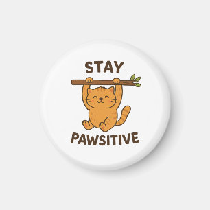 Imã Impressionante impressão de citação "Stay pawsitiv